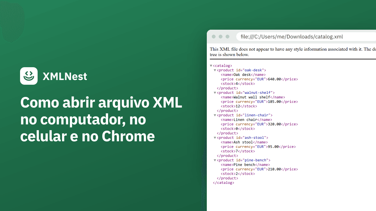 Como abrir arquivo XML