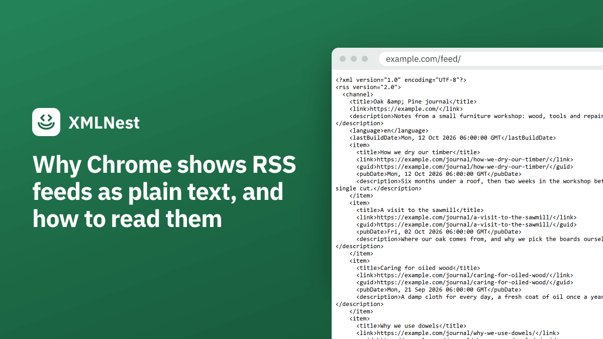 Why Chrome shows RSS feeds as plain text, and how to read them