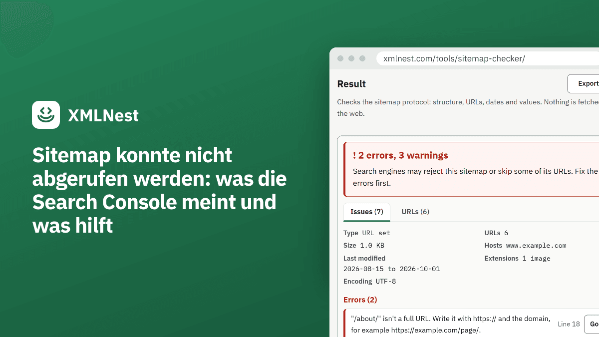 Sitemap konnte nicht abgerufen werden: was die Search Console meint und was hilft