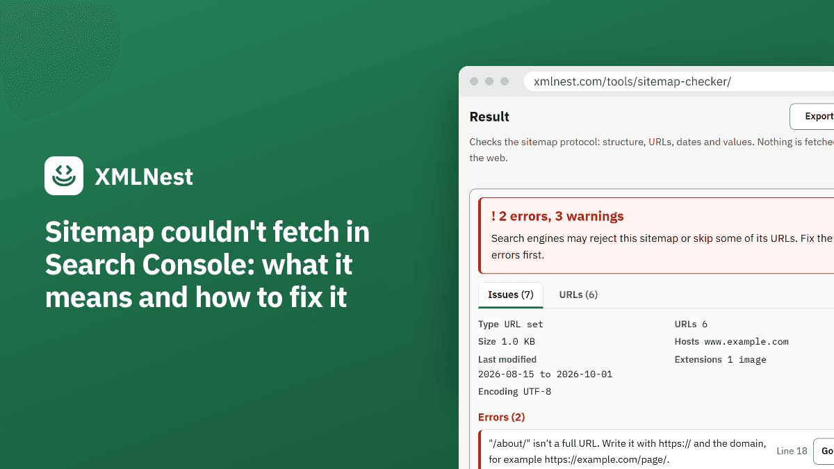 Sitemap couldn't fetch in Search Console: what it means and how to fix it