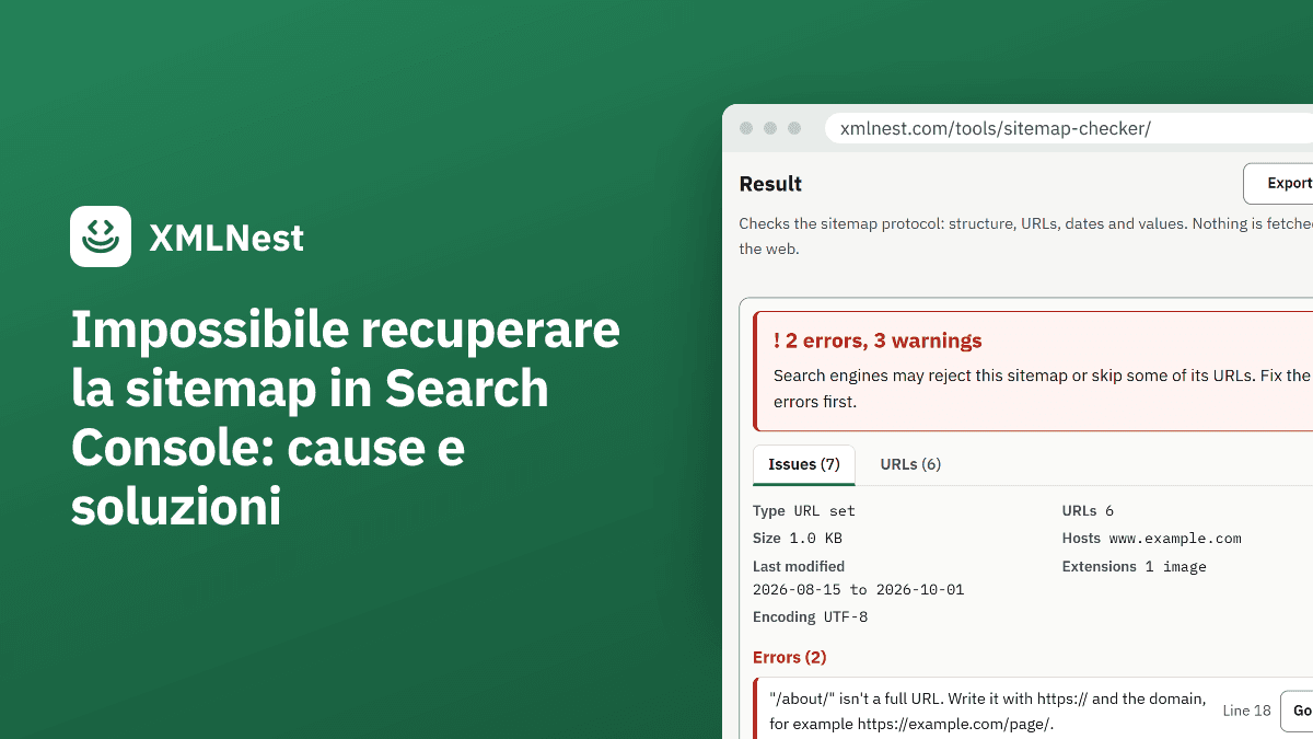 Impossibile recuperare la sitemap in Search Console: cause e soluzioni