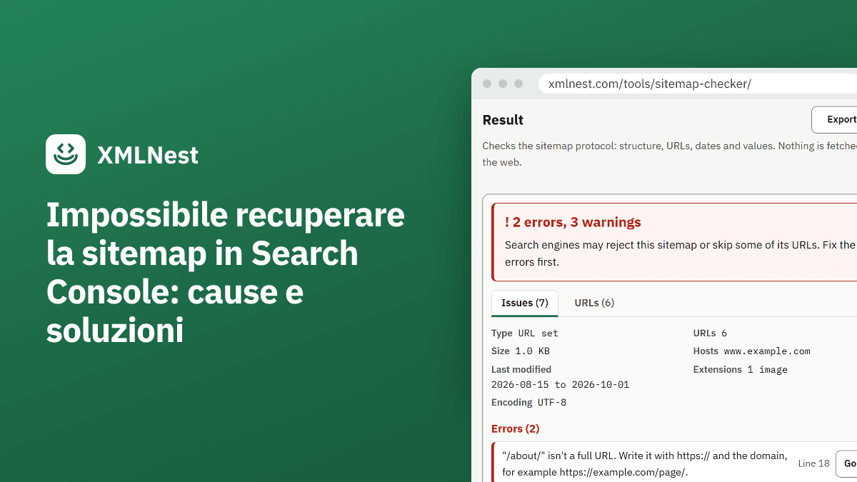 Impossibile recuperare la sitemap in Search Console: cause e soluzioni