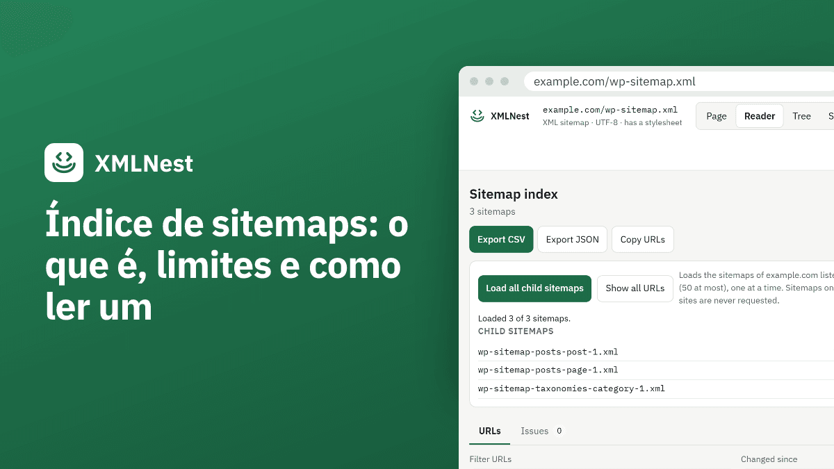 Índice de sitemaps: o que é, limites e como ler um