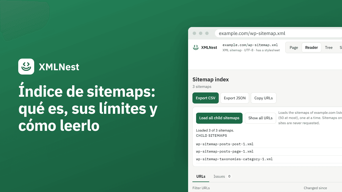 Índice de sitemaps: qué es, sus límites y cómo leerlo
