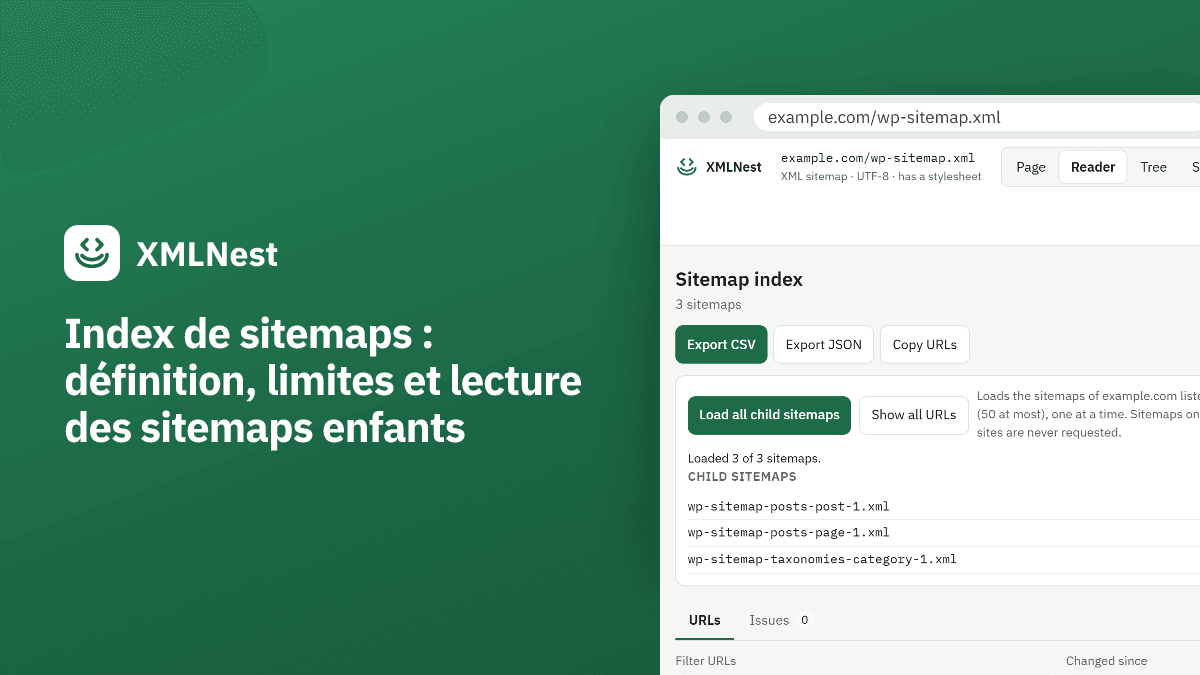 Index de sitemaps : définition, limites et lecture des sitemaps enfants