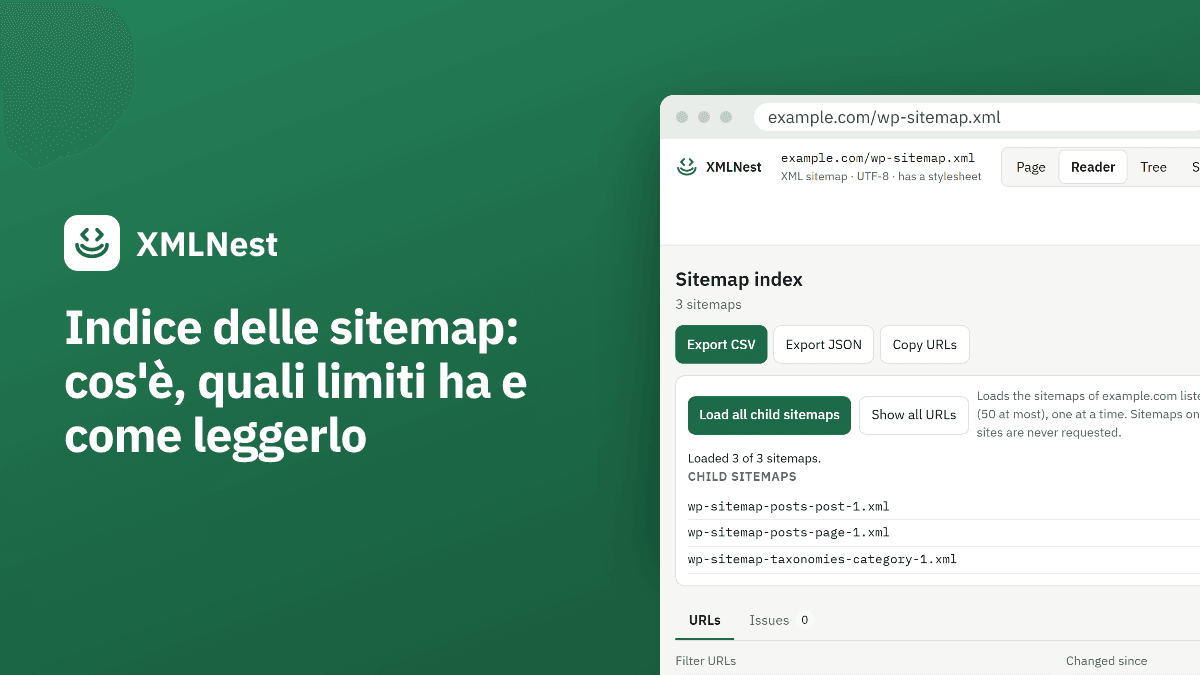 Indice delle sitemap: cos'è, quali limiti ha e come leggerlo